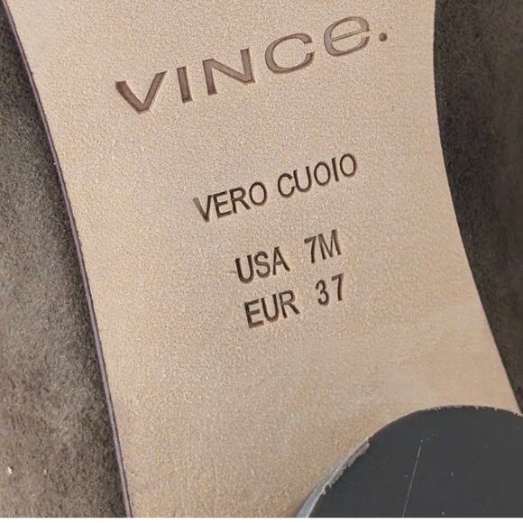 Vince Ramona Square Toe Wide Calf Riding Boots Women's Dark Brown Size US7 EU37 - Picture 9 of 12